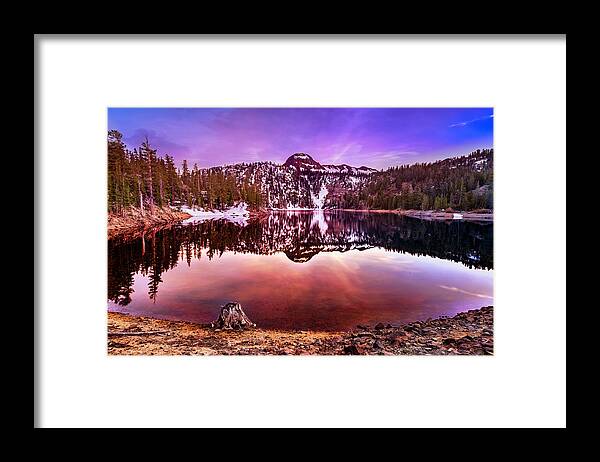 Ebbetts Pass Framed Print featuring the photograph Kinney Reservoir Sunset by Don Hoekwater Photography
