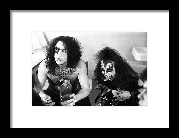 Event Framed Print featuring the photograph Kiss Backstage Portrait Session by Michael Ochs Archives