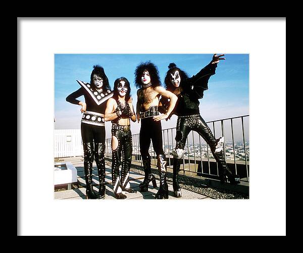 Rock Music Framed Print featuring the photograph Kiss Portrait Session In La by Michael Ochs Archives