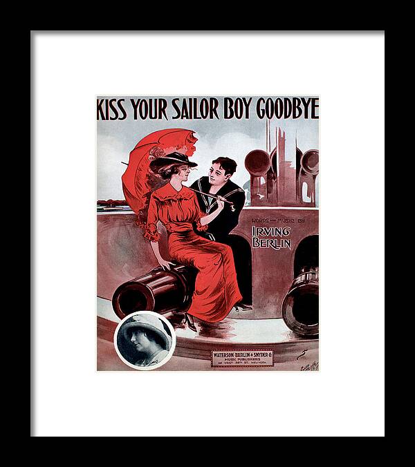 Sailor Framed Print featuring the painting Kiss Your Sailor Boy Goodbye by E.H. Pfeitter