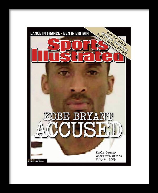 Magazine Cover Framed Print featuring the photograph Kobe Bryant Accused Sports Illustrated Cover by Sports Illustrated