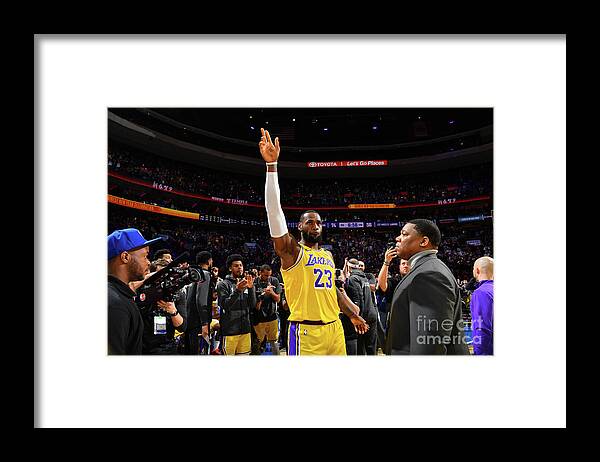 Thank You Framed Print featuring the photograph Kobe Bryant And Lebron James by Jesse D. Garrabrant