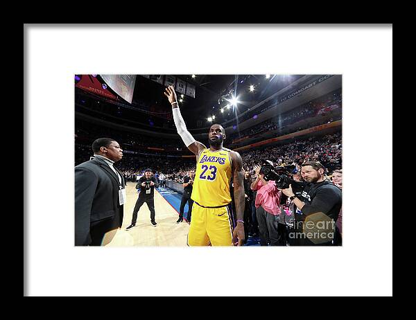 Thank You Framed Print featuring the photograph Kobe Bryant And Lebron James by Nathaniel S. Butler