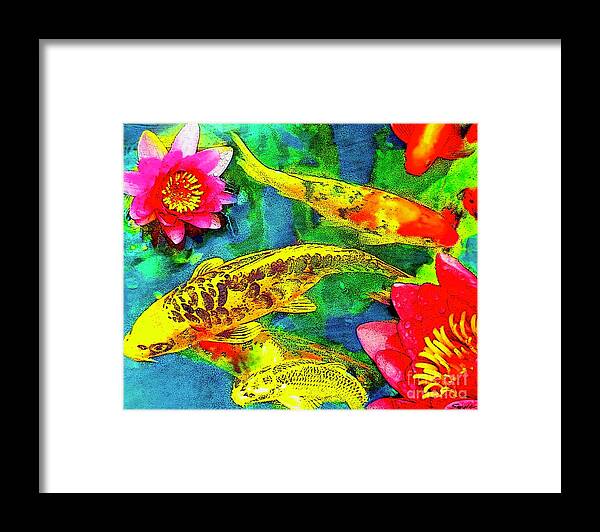 Koi Framed Print featuring the photograph Koi play by Gina Signore