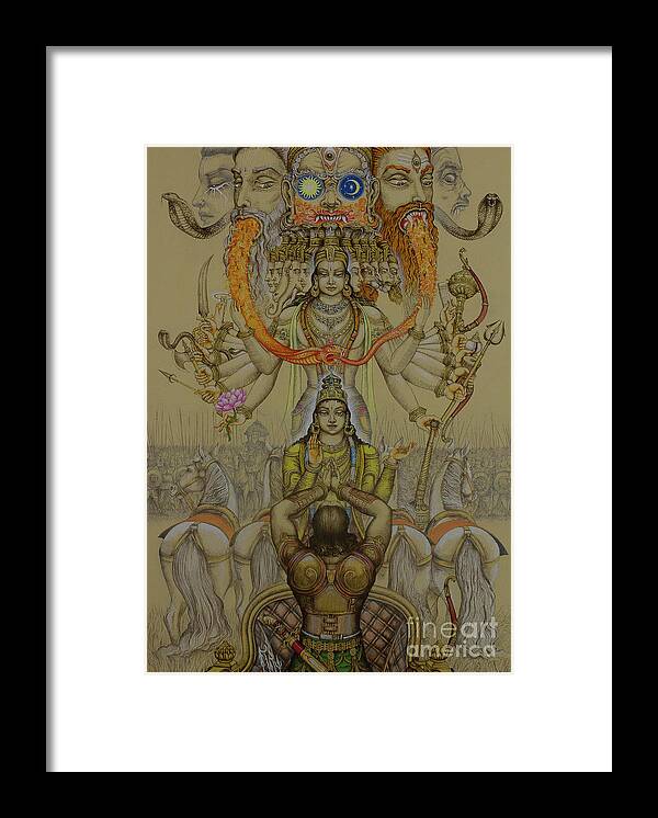 Krishna Framed Print featuring the painting Krishna avatar by Vrindavan Das