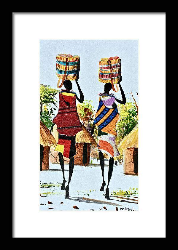 African Art Framed Print featuring the painting L-275 by Albert Lizah
