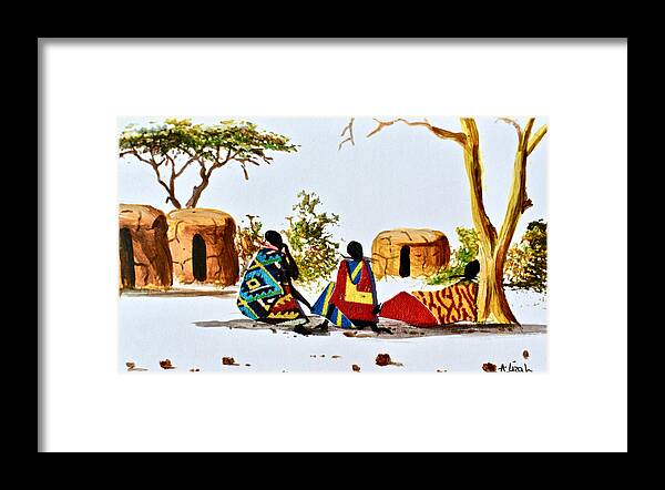African Art Framed Print featuring the painting L-284 by Albert Lizah