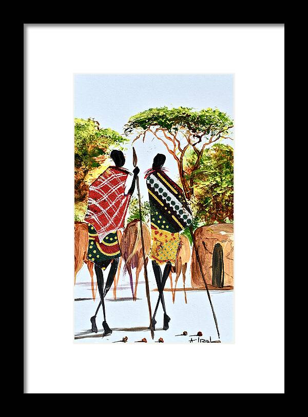 African Art Framed Print featuring the painting L-286 by Albert Lizah