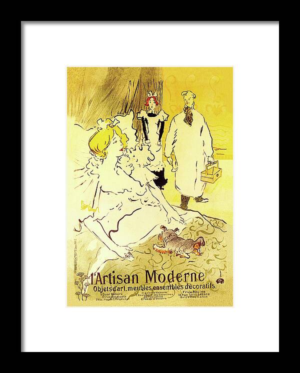 Art Framed Print featuring the painting L' Artisan Moderne by Toulouse - Lautrec