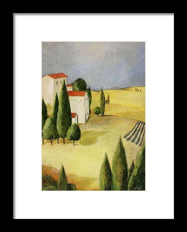 View Of A Large Tuscan Style Villa Framed Print featuring the mixed media L62 by Pablo Esteban