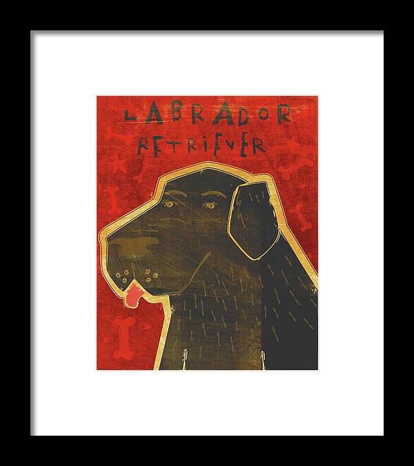 Labrador Retriever (black) Framed Print featuring the digital art Lab (black) by John W. Golden