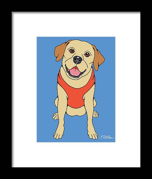 Labrador Yellow Framed Print featuring the mixed media Labrador Yellow by Tomoyo Pitcher