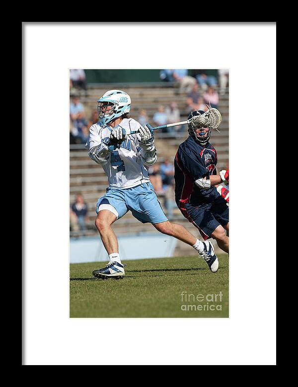 Education Framed Print featuring the photograph Lacrosse - Ncaa - Robert Morris Vs by Icon Sports Wire