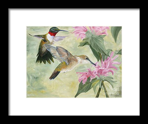 Hummingbird Framed Print featuring the painting Ladies First by Lance Crumley