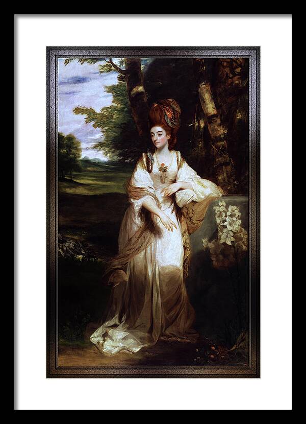 Lady Bampfylde Framed Print featuring the painting Lady Bampfylde by Joshua Reynolds by Rolando Burbon