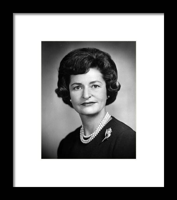 Sweater Framed Print featuring the photograph Lady Bird Johnson by Hulton Archive