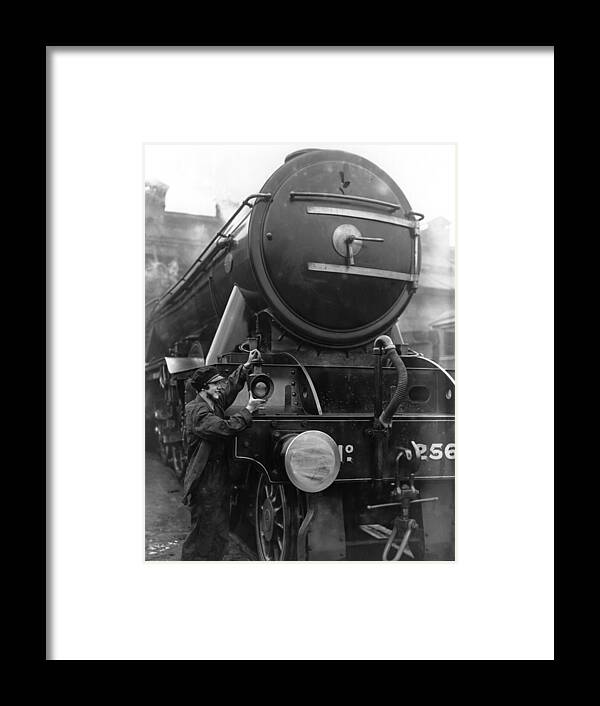 Engine Framed Print featuring the photograph Lady Engine Driver by Fox Photos