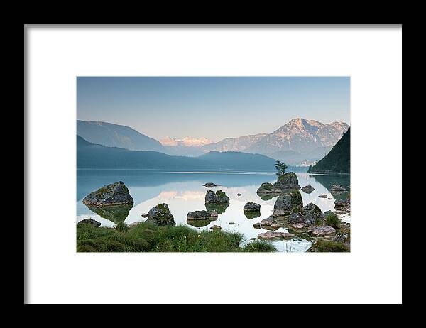 Scenics Framed Print featuring the photograph Lake Altaussee With Glacier Dachstein by 4fr