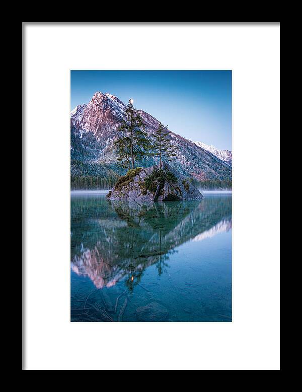 Mountains Framed Print featuring the photograph Lake Island by Martin Wasilewski