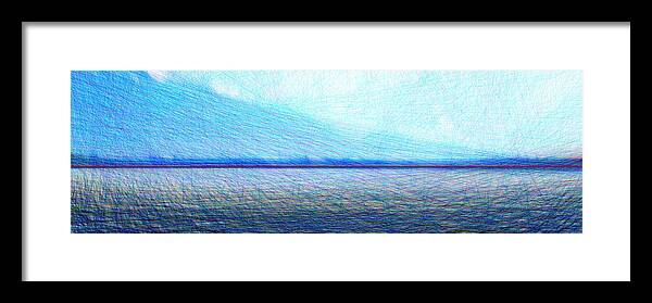 Lake Framed Print featuring the digital art Lake Lines by Robert Bissett