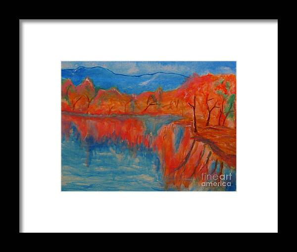 Lake Framed Print featuring the painting Lake Mirror by Stanley Morganstein