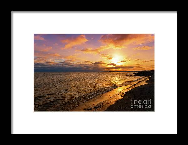 Lake Ontario Colorful Dawn Framed Print featuring the photograph Lake Ontario Colorful Dawn by Rachel Cohen
