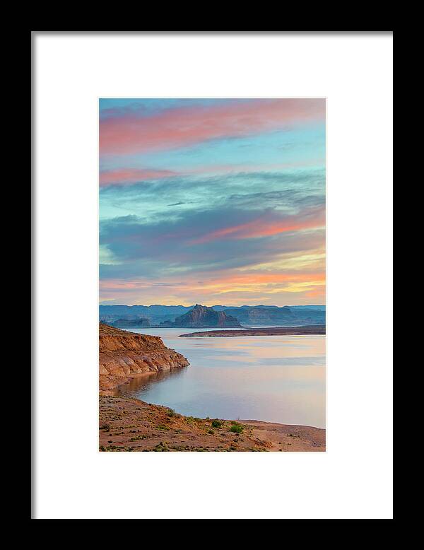 Scenics Framed Print featuring the photograph Lake Powell At Sunrise by Russell Burden