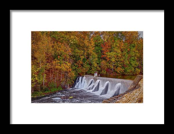 Lake Solitude Dam And Waterfall Framed Print featuring the photograph Lake Solitude Dam and Waterfall by Susan Candelario