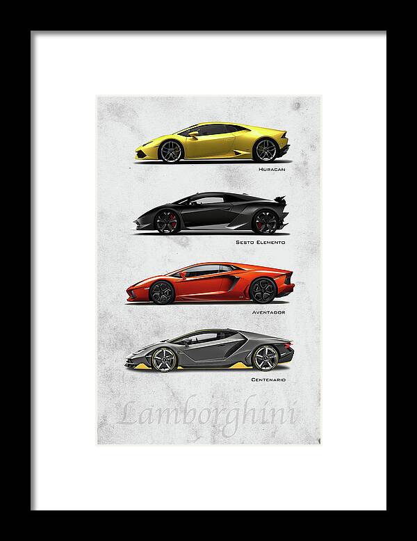 Lamborghini Framed Print featuring the digital art Lamborghini Raging Bulls by Airpower Art