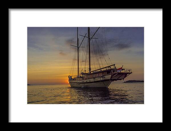 Landscape Framed Print featuring the photograph Sunset Komodo, Indonesia by Harry Donenfeld