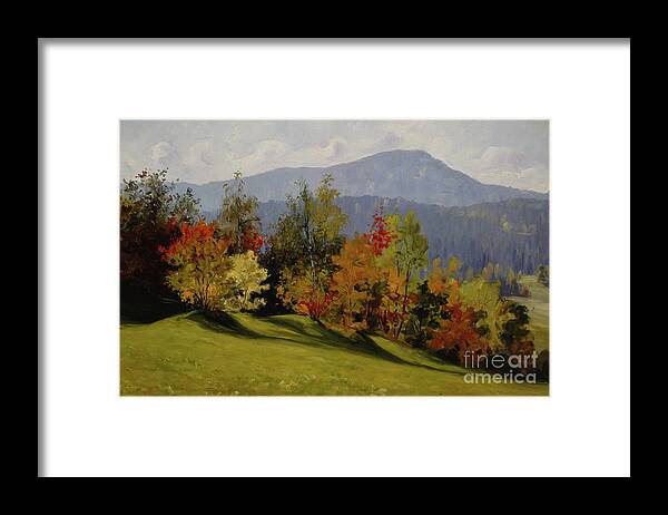 Autumnal Framed Print featuring the painting Landscape, Asker, 1900 by Gustav Wentzel