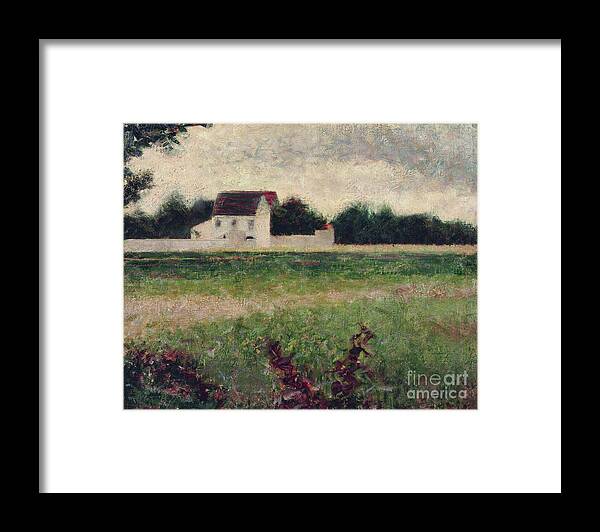Oil Painting Framed Print featuring the drawing Landscape In Île-de-france by Heritage Images