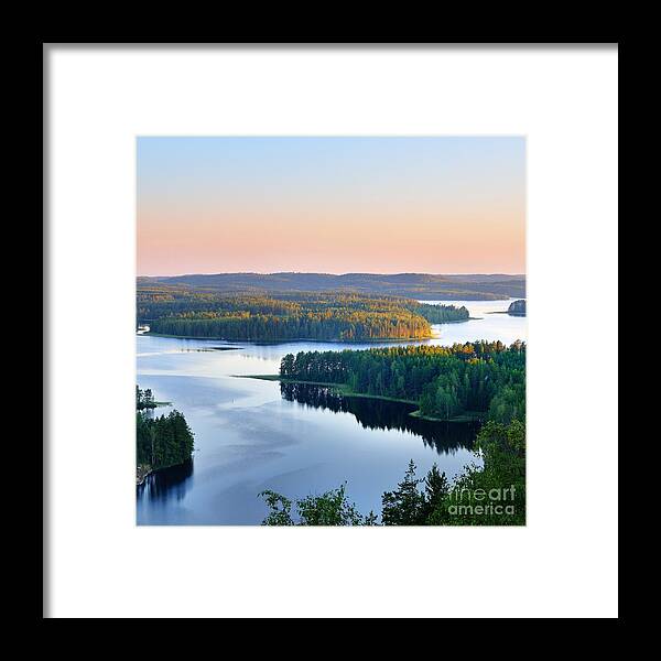 Forest Framed Print featuring the photograph Landscape Of Saimaa Lake by Aleksey Stemmer