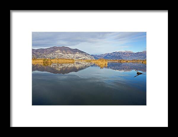 Scenics Framed Print featuring the photograph Landscape Of Sebino With Lake Iseo by Apostoli Rossella