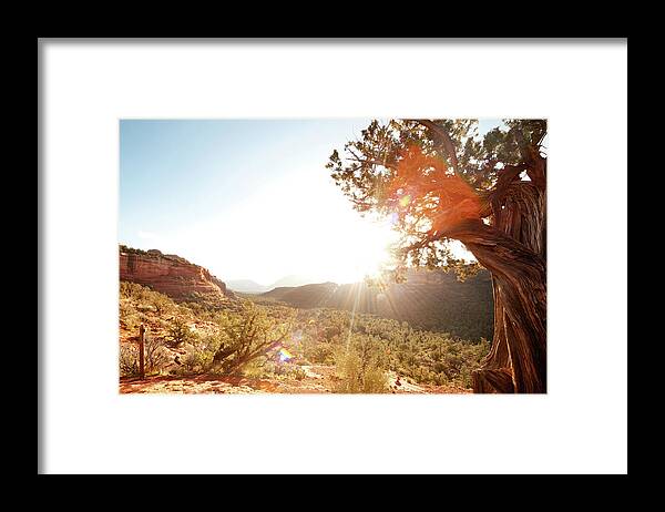 Scenics Framed Print featuring the photograph Landscape Scene Of Red Rock Mountains by Gspictures
