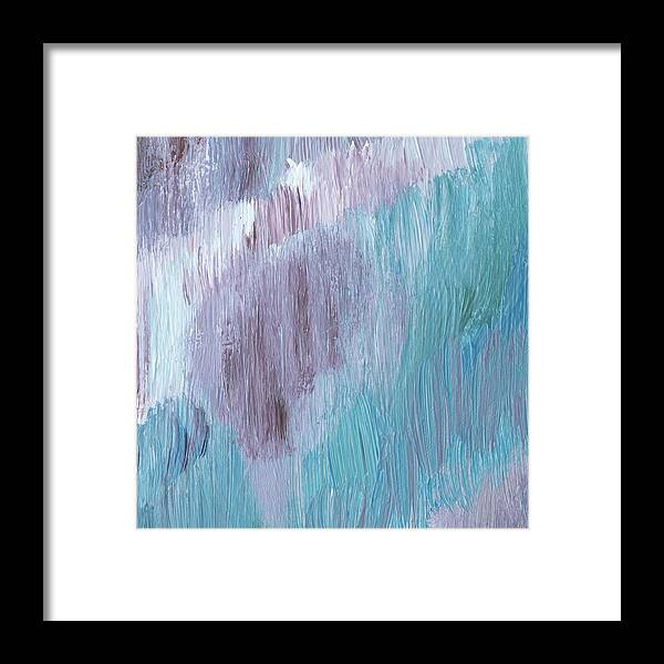 Abstract Framed Print featuring the painting Lapis Impressions II by Lisa Choate