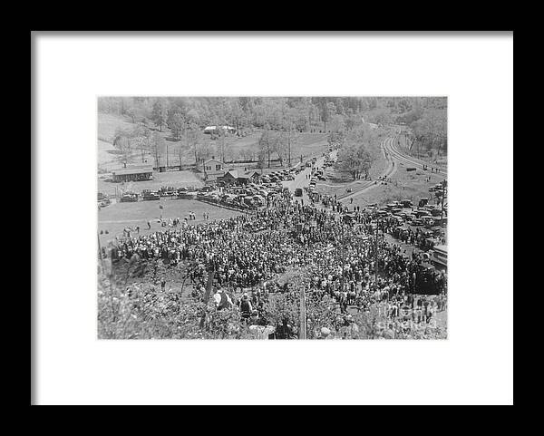 Miner Framed Print featuring the photograph Large Crowd At United Mine Workers by Bettmann