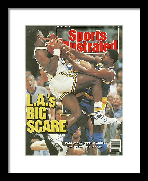 Magazine Cover Framed Print featuring the photograph L.a.s Big Scare Utah Hangs Tough Against Magic And The Sports Illustrated Cover by Sports Illustrated