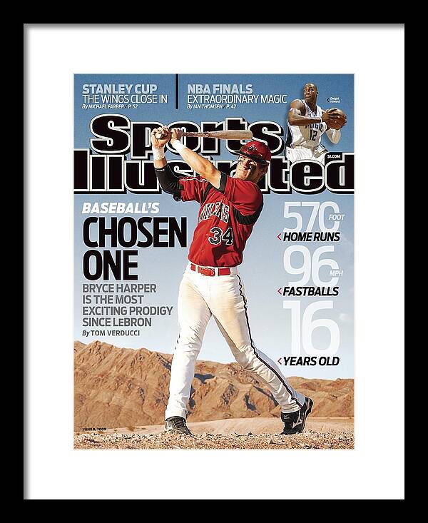 High School Baseball Framed Print featuring the photograph Las Vegas High School Bryce Harper Sports Illustrated Cover by Sports Illustrated