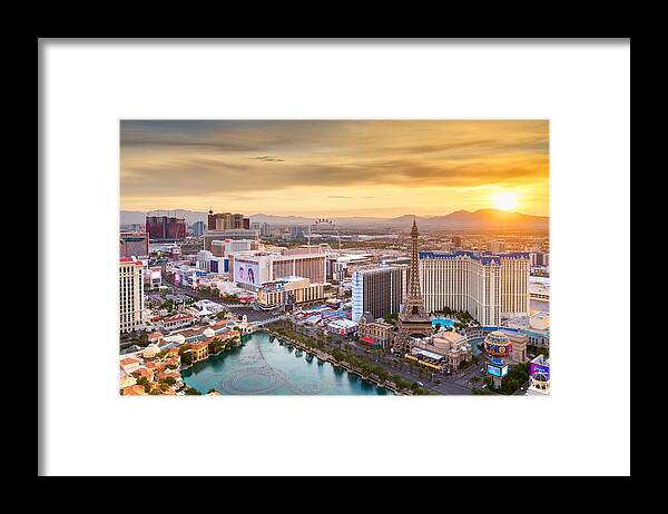 Landscape Framed Print featuring the photograph Las Vegas, Nevada - April 19, 2018 by Sean Pavone