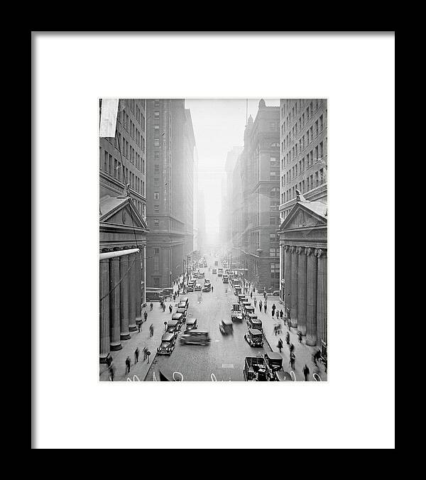 Pedestrian Framed Print featuring the photograph Lasalle Street by Chicago History Museum
