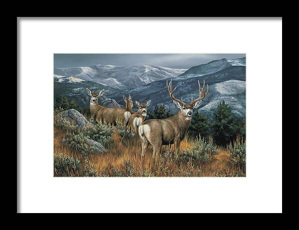 Meadow Music Elk Framed Canvas Art Print Wall Art - Wall Decor - Wild Wings