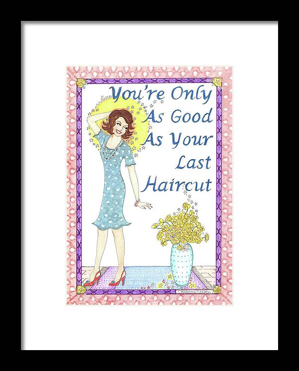 Haircut Framed Print featuring the mixed media Last Haircut by Stephanie Hessler