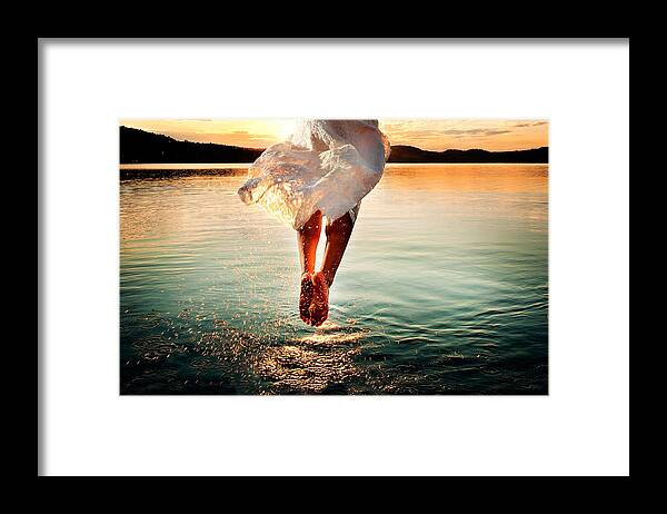 Summer Framed Print featuring the photograph Last Jump Of The Season by Claude Brazeau