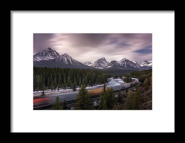 Train Framed Print featuring the photograph Last Train To Light by Jorge Ruiz Dueso