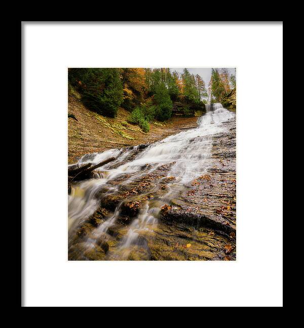 Laughing Framed Print featuring the photograph Laughing Whitefish Falls by Owen Weber