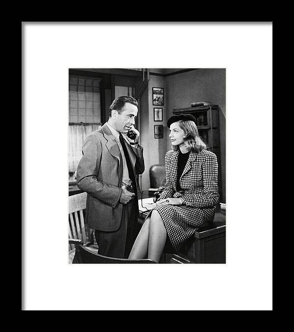 Humphrey Bogart Framed Print featuring the photograph LAUREN BACALL and HUMPHREY BOGART in THE BIG SLEEP -1946-. by Album