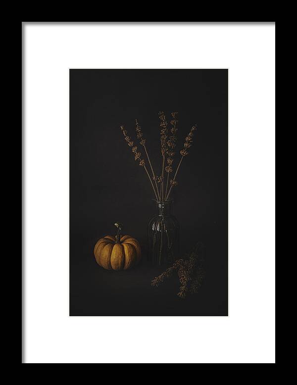 Pumpkin Framed Print featuring the photograph Lavenders And The Pumpkin by iek K?ral