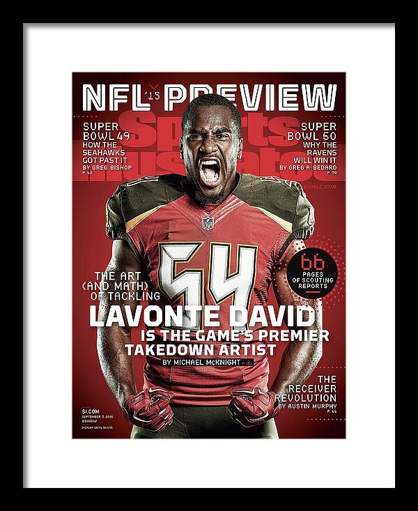 Magazine Cover Framed Print featuring the photograph Lavonte David The Art And Math Of Tackling, 2015 Nfl Sports Illustrated Cover by Sports Illustrated