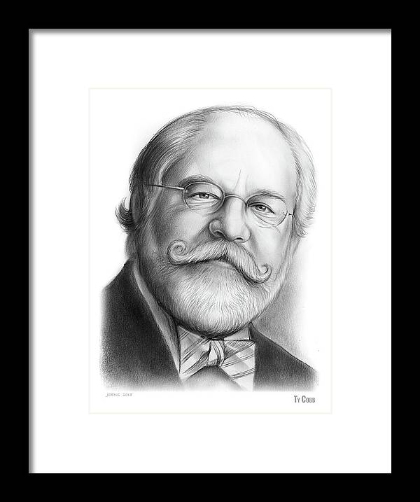 Ty Cobb Framed Print featuring the drawing Lawyer Ty Cobb by Greg Joens